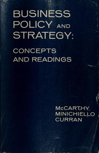 Tapa de Business policy and strategy