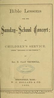 Tapa de Bible lessons for the Sunday-school concert or Children's service