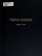 Tapa de Verification of a model for estimating maximum depth of convective mixing
