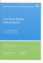 Tapa de Cardinal Spline Interpolation : CBMS-NSF Regional Conference Ser