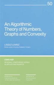 Tapa de An Algorithmic Theory of Numbers, Graphs and Convexity (CBMS-NSF Regional Conference Series in Applied Mathematics)