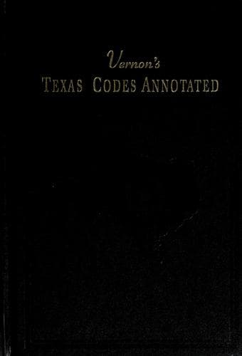 Tapa de Vernon's Texas codes annotated