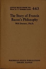 Tapa de The story of Francis Bacon's philosophy