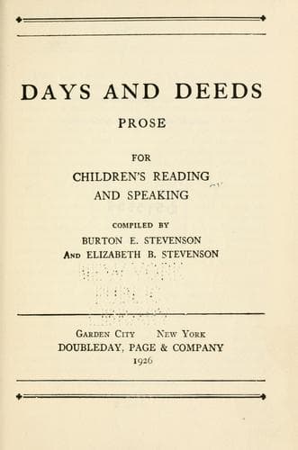 Tapa de Days and deeds