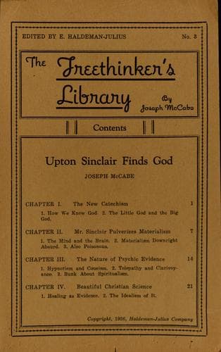 Tapa de Upton Sinclair finds God