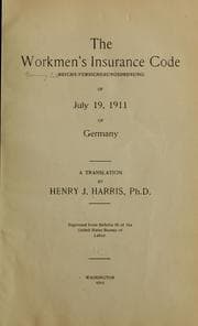 Tapa de The workmen's insurance code (Reichs-versicherungsordnung) of July 19, 1911, of Germany
