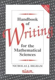 Tapa de Handbook of writing for the mathematical sciences