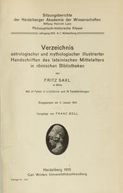 Tapa de Verzeichnis astrologischer und mythologischer illustrierter Handschriften des lateinischen Mittelalters