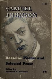 Tapa de Rasselas, Poems And Selected Essays