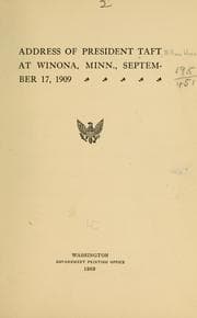 Tapa de Address of President Taft at Winona, Minn., September 17, 1909