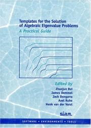 Tapa de Templates for the solution of algebraic eigenvalue problems