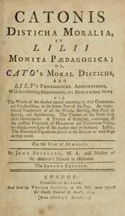 Tapa de Catonis Disticha Moralia, et Lilii Monita Paedagogica