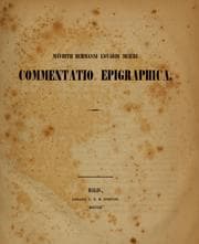 Tapa de Commentatio epigraphica