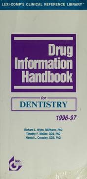 Tapa de Drug information handbook for dentistry, 1996-97