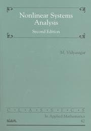 Tapa de Nonlinear Systems Analysis (Classics in Applied Mathematics)