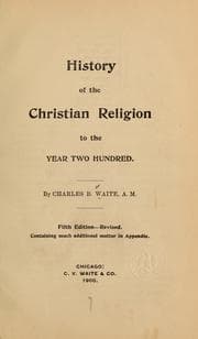 Tapa de History of the Christian religion to the year two hundred
