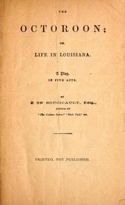 Tapa de The octoroon; or, life in Louisiana