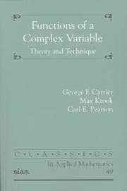 Tapa de Functions of a Complex Variable