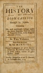 Tapa de The history of Dion Cassivs