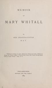 Tapa de Memoir of Mary Whitall
