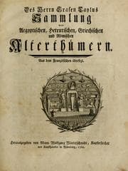 Tapa de Sammlung von Aegyptischen, Hetrurischen, Griechischen und Romischen Alterth©ơmern