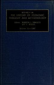 Tapa de Research in the history of economic thought and methodology
