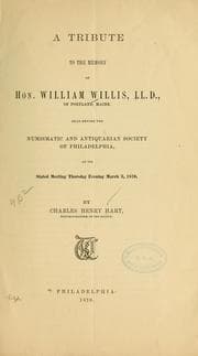 Tapa de A tribute to the memory of Hon. William Willis ...