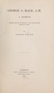 Tapa de George S. Hale, A. M.