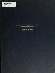 Tapa de Management decision making and the computer