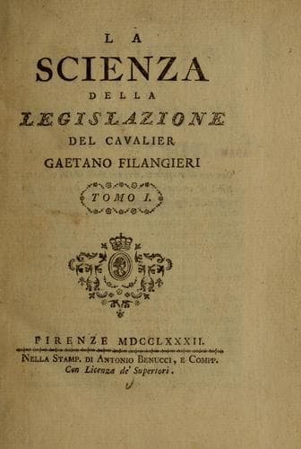 Tapa de La scienza della legislazione
