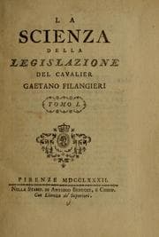 Tapa de La scienza della legislazione