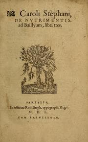 Tapa de Caroli Stephani, De nutrimentis, ad Baillyum, libri tres