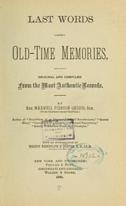 Tapa de Last words and old-time memories