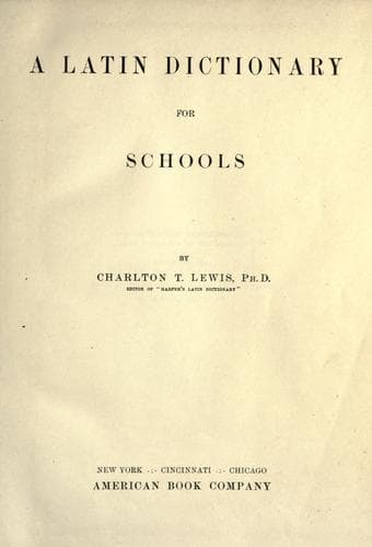Tapa de A Latin dictionary for schools