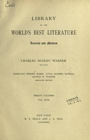 Tapa de Library of the world's best literature