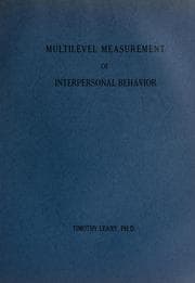 Tapa de Multilevel measurement of interpersonal behavior