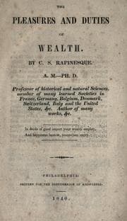 Tapa de The pleasures and duties of wealth