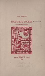 Tapa de The poems of Frederick Locker