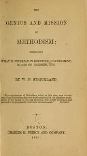 Tapa de The genius and mission of Methodism