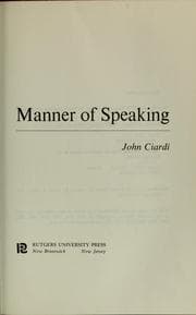 Tapa de Manner of speaking