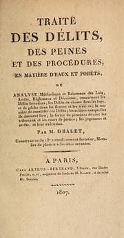 Tapa de Traité des délits, des peines et des procédures, en matière d'eaux et foréts ...