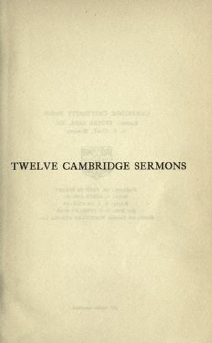 Tapa de Twelve Cambridge sermons