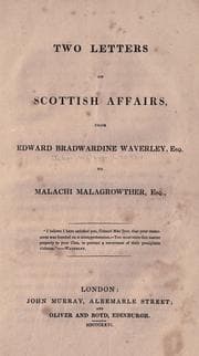 Tapa de Two letters on Scottish affairs