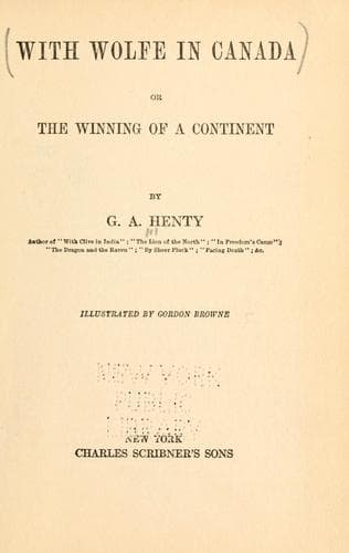 Tapa de With Wolfe in Canada; or, Winning of a continent