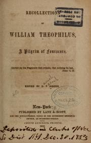 Tapa de Recollections of William Theophilus