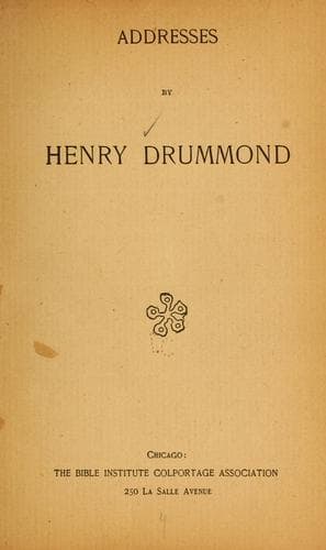 Tapa de Addresses by Henry Drummond
