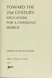Tapa de Toward the 21st century: education for a changing world