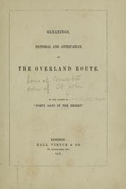 Tapa de Gleanings, pictorial and antiquarian, on the overland route