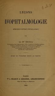 Tapa de Leçons d'ophthalmologie