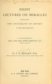 Tapa de Eight lectures on miracles